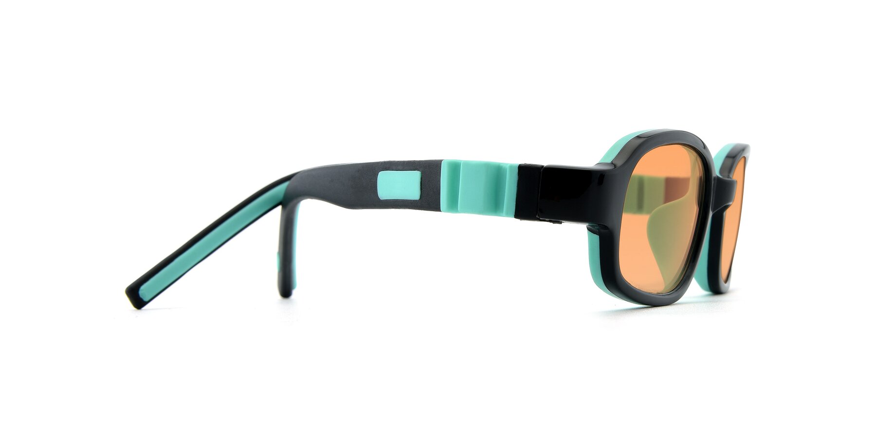Side of 515 in Black-Green with Medium Orange Tinted Lenses