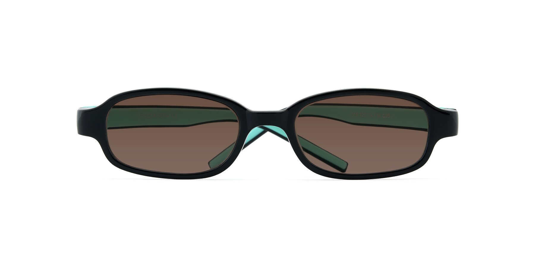 Folded Front of 515 in Black-Green with Brown Tinted Lenses