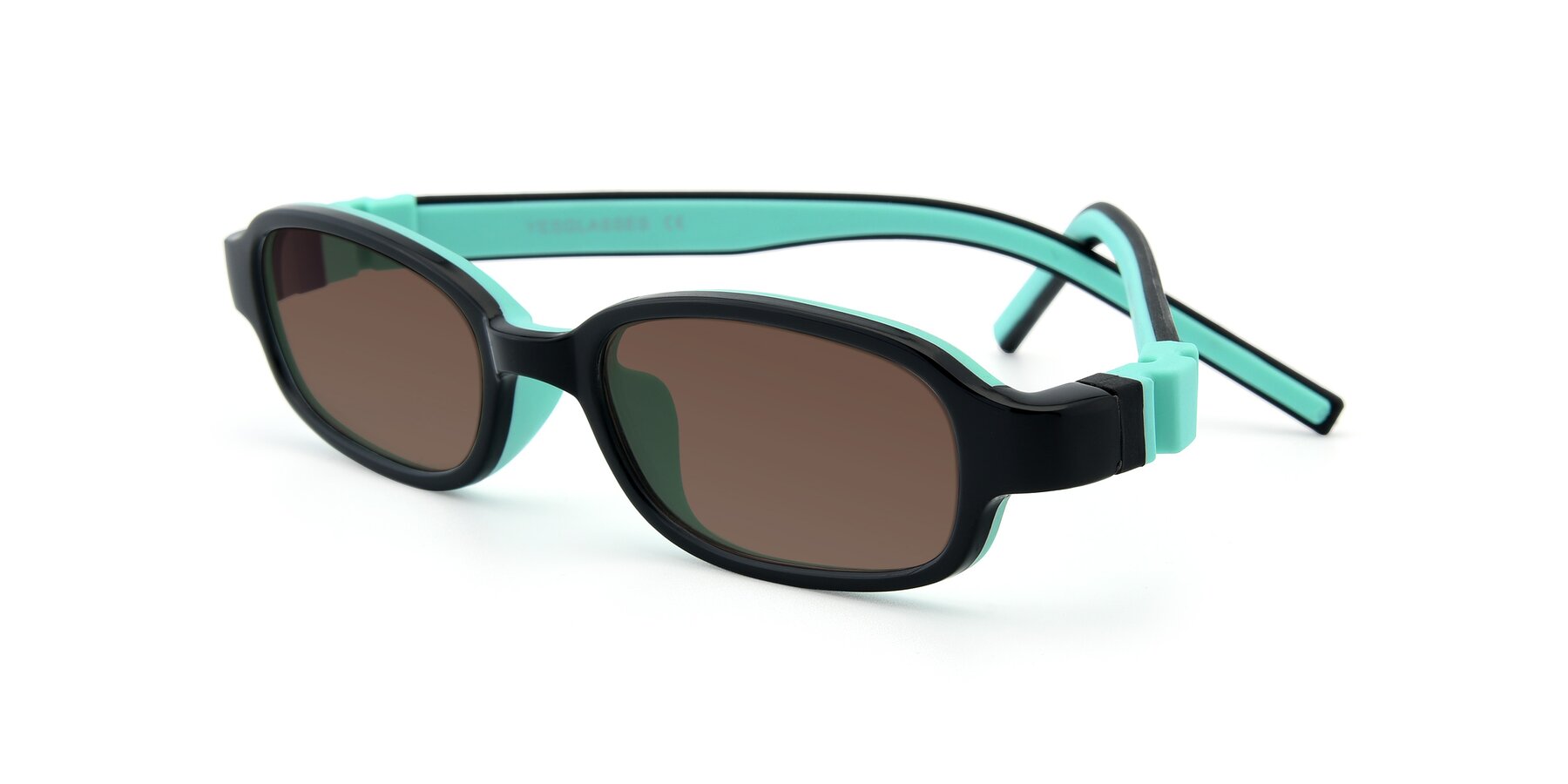 Angle of 515 in Black-Green with Brown Tinted Lenses