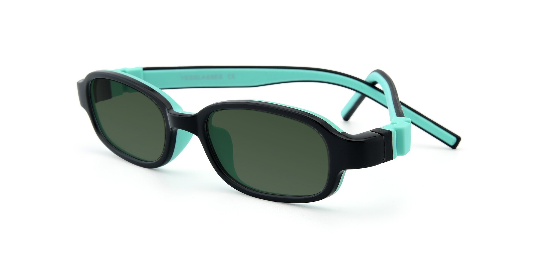 Angle of 515 in Black-Green with Green Tinted Lenses