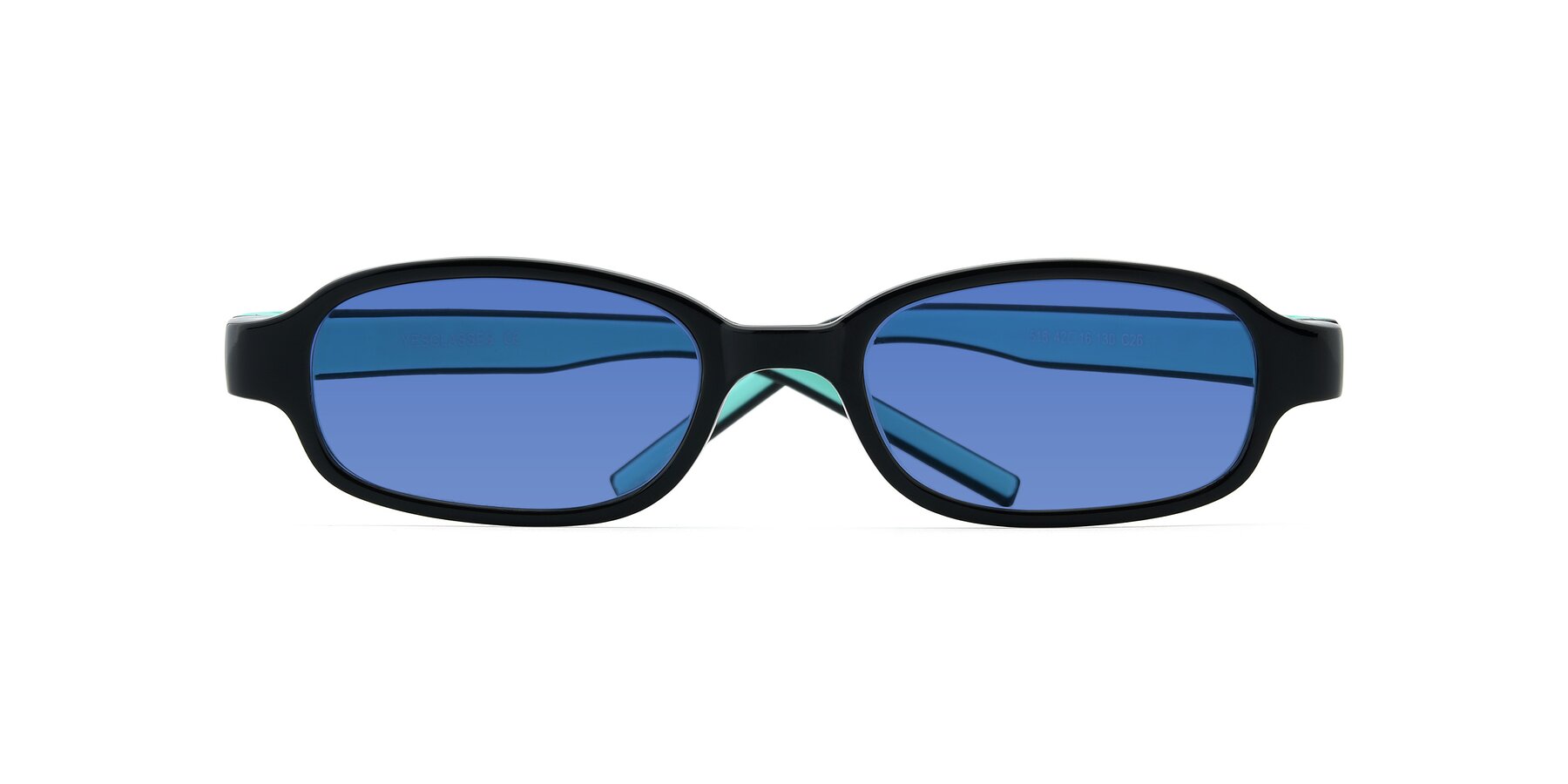 Folded Front of 515 in Black-Green with Blue Tinted Lenses