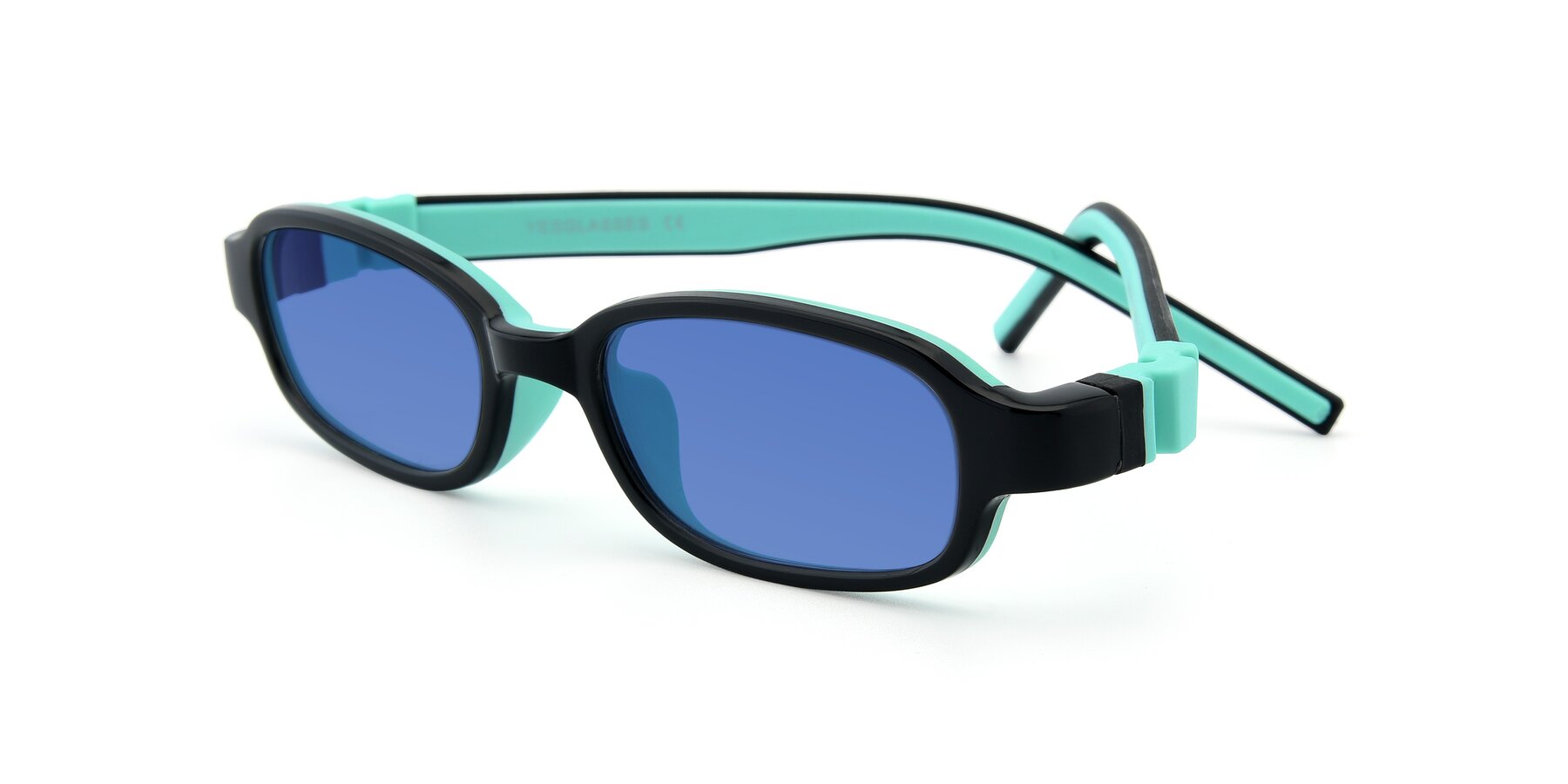 Angle of 515 in Black-Green with Blue Tinted Lenses