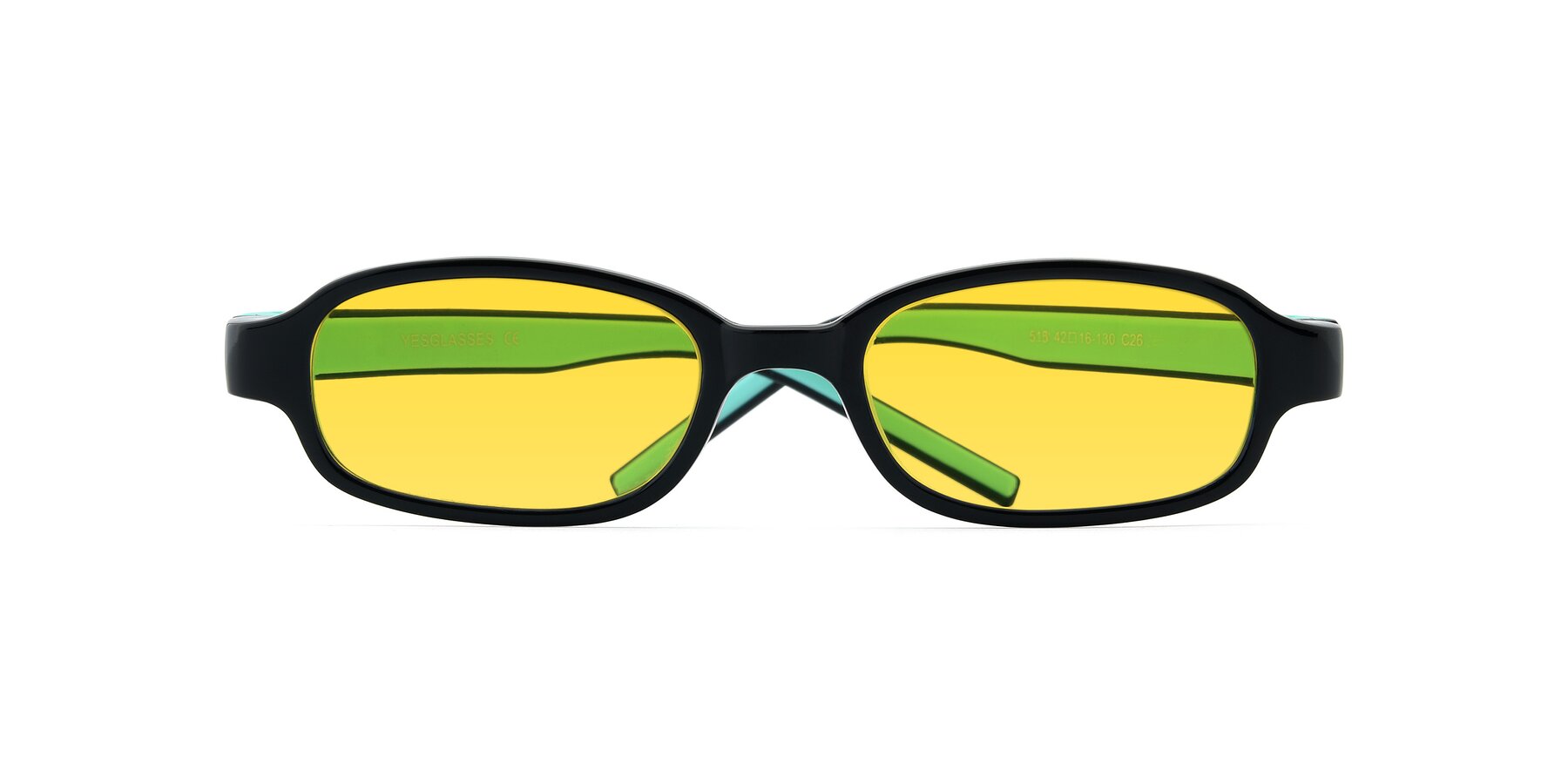 Folded Front of 515 in Black-Green with Yellow Tinted Lenses