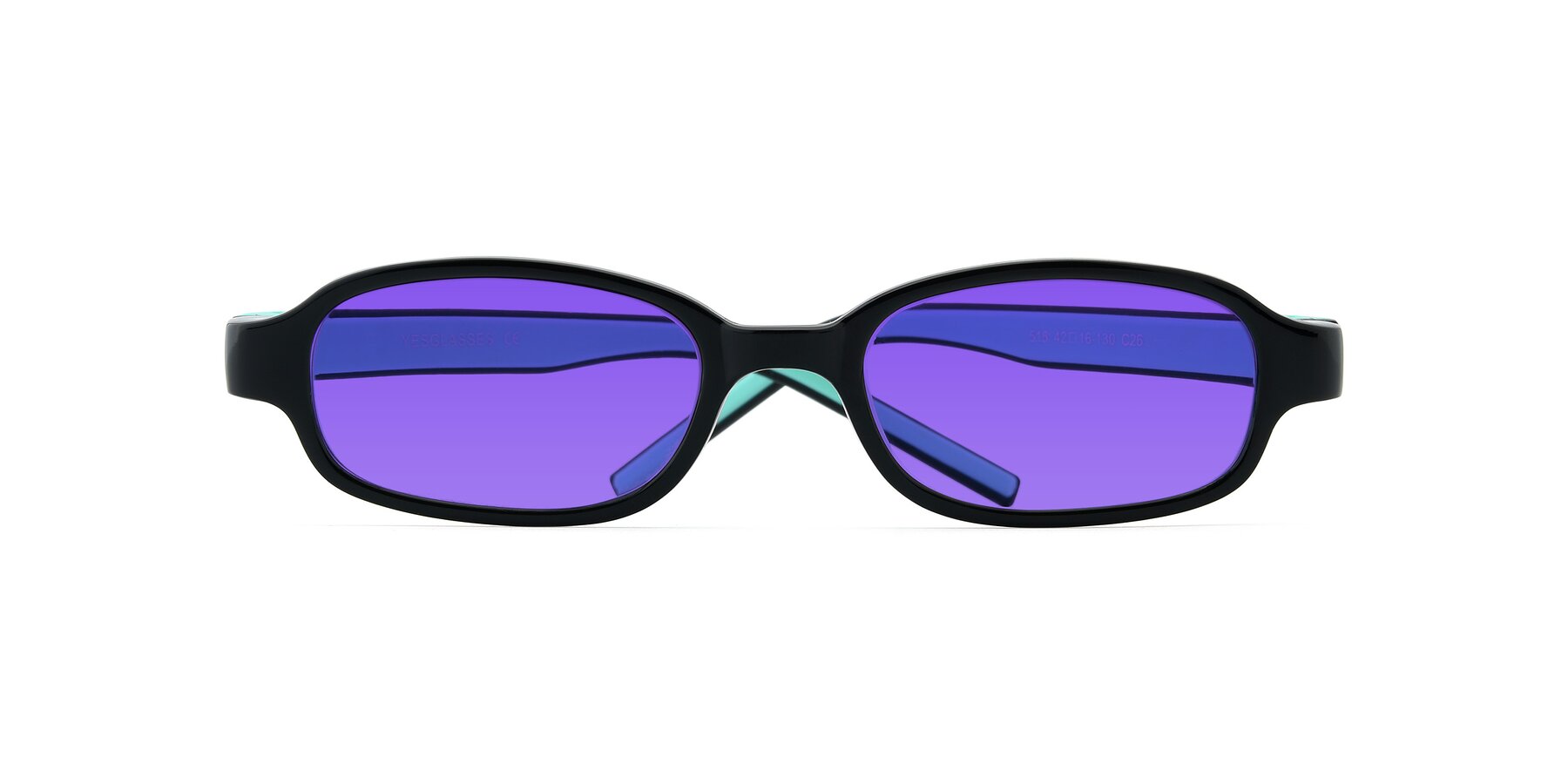 Folded Front of 515 in Black-Green with Purple Tinted Lenses