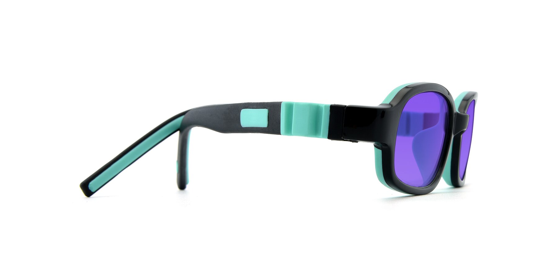 Side of 515 in Black-Green with Purple Tinted Lenses