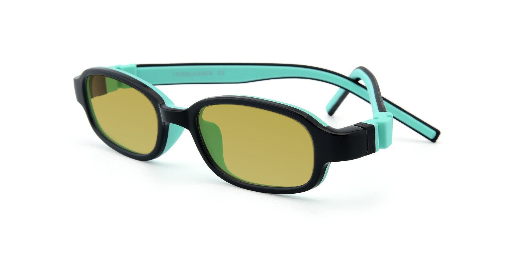 Angle of 515 in Black-Green with Champagne Tinted Lenses