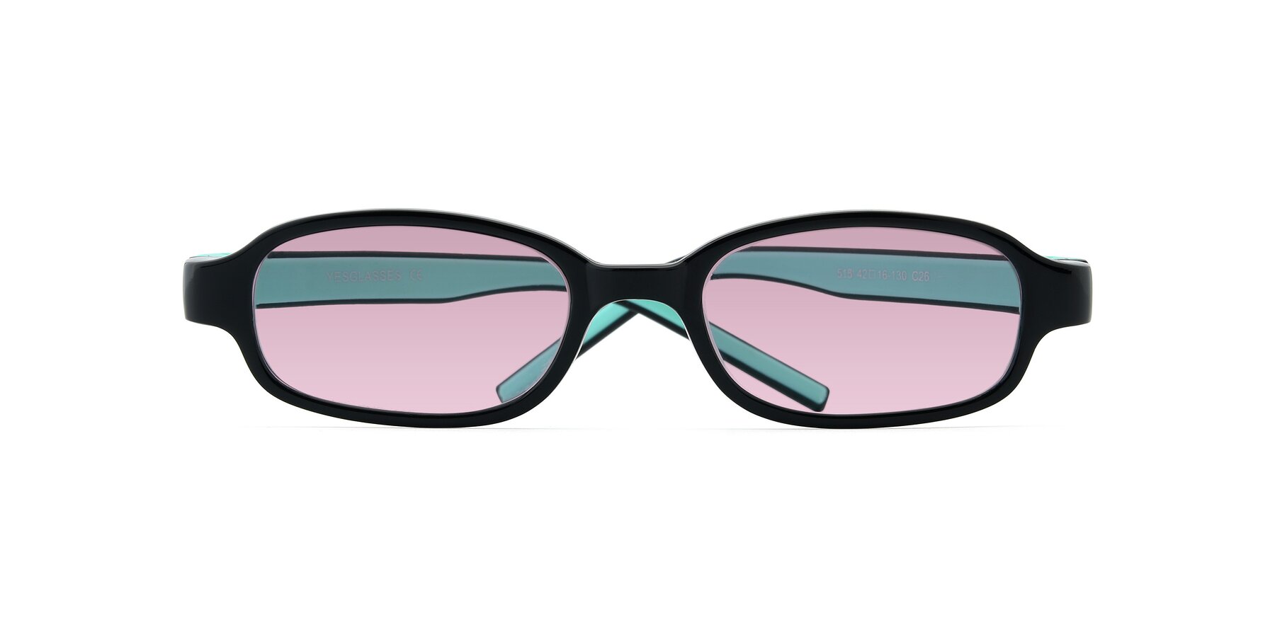 Folded Front of 515 in Black-Green with Light Wine Tinted Lenses