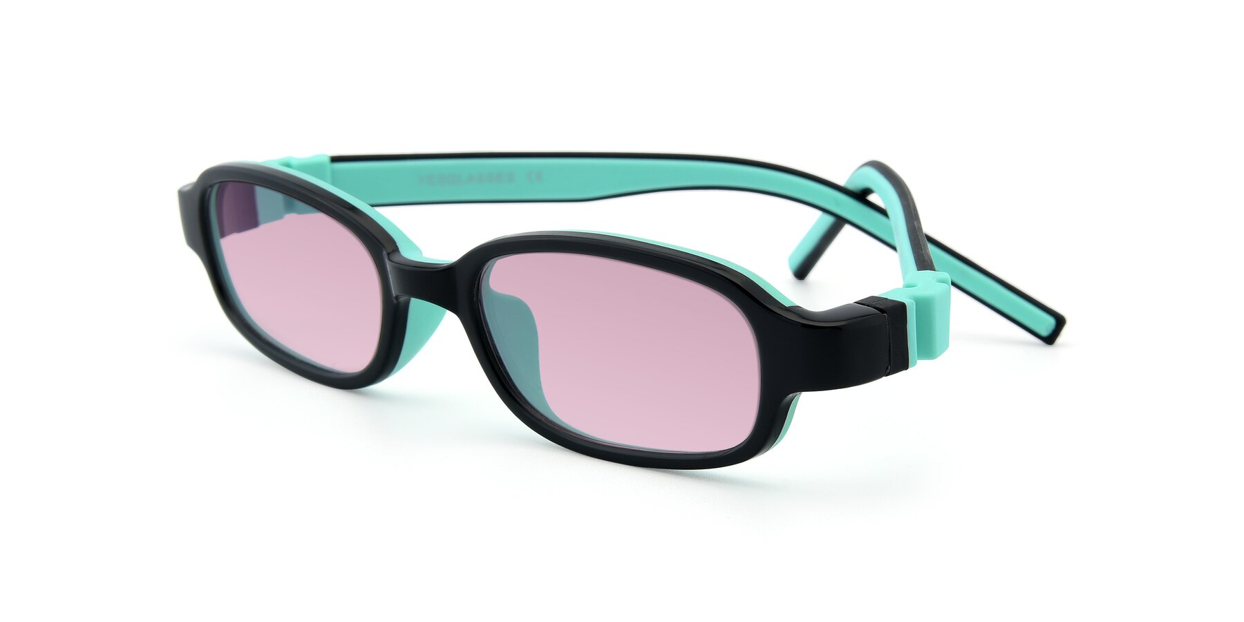 Angle of 515 in Black-Green with Light Wine Tinted Lenses