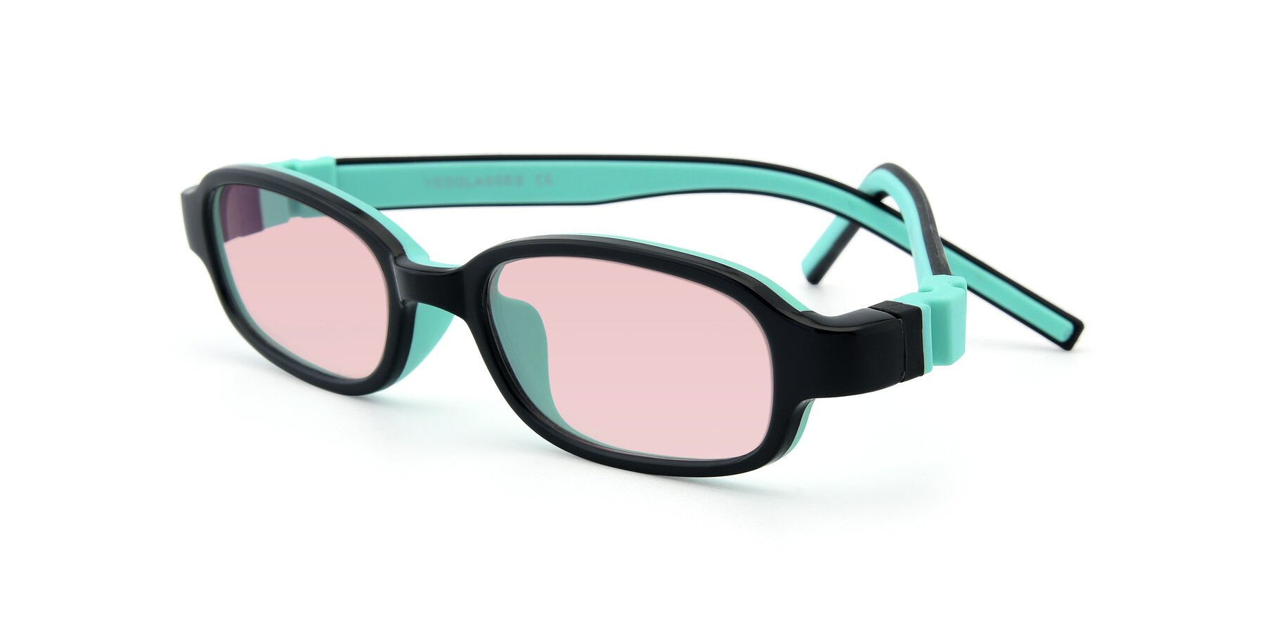 Angle of 515 in Black-Green with Light Garnet Tinted Lenses