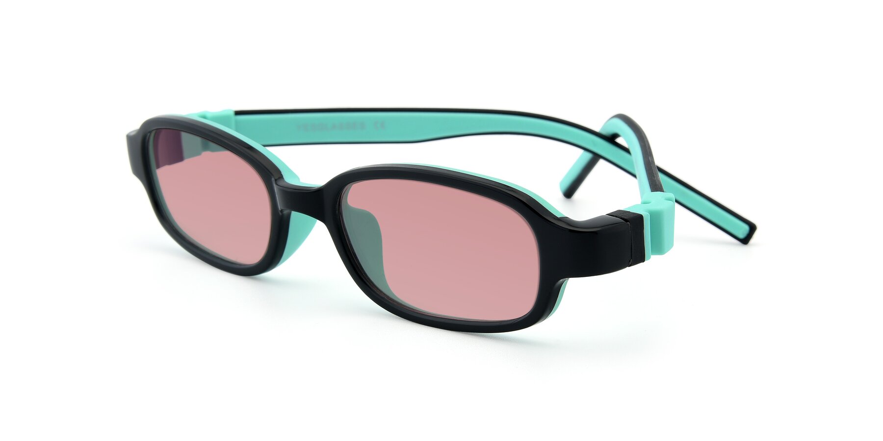 Angle of 515 in Black-Green with Medium Garnet Tinted Lenses