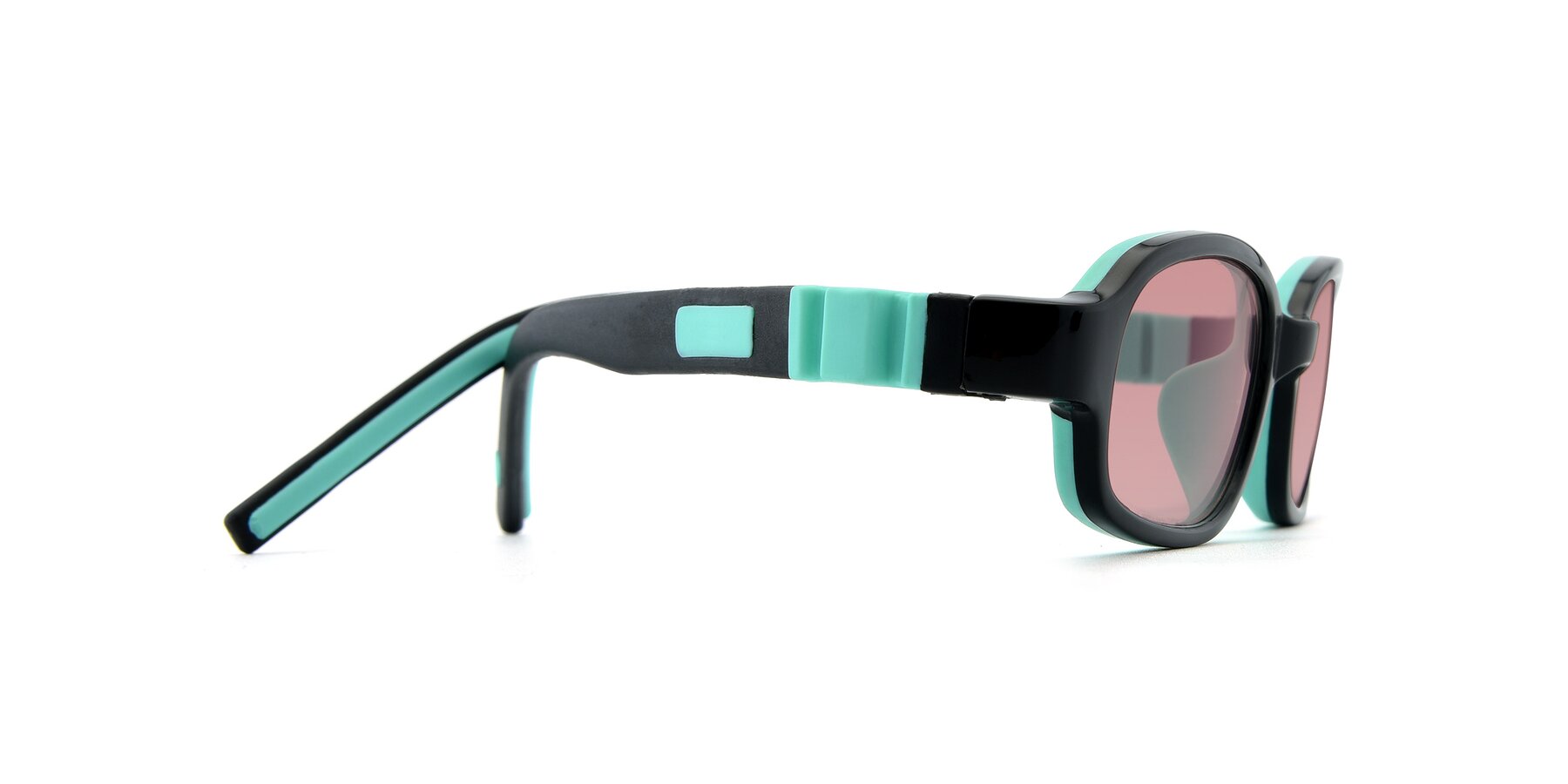 Side of 515 in Black-Green with Medium Garnet Tinted Lenses