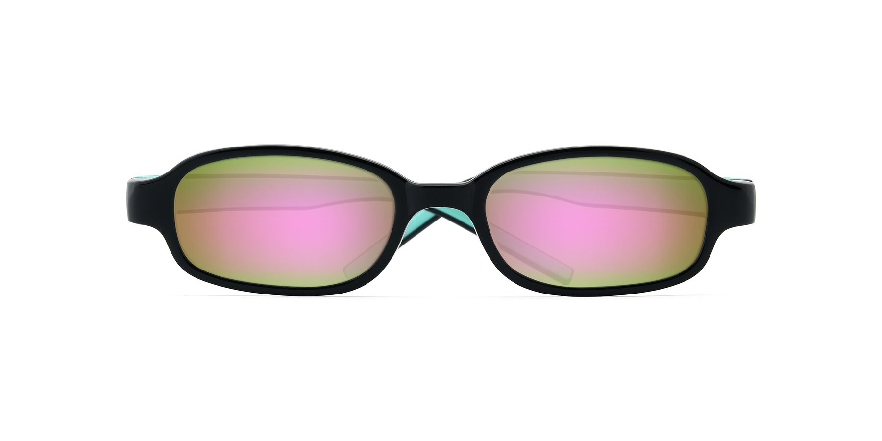 Folded Front of 515 in Black-Green with Pink Mirrored Lenses