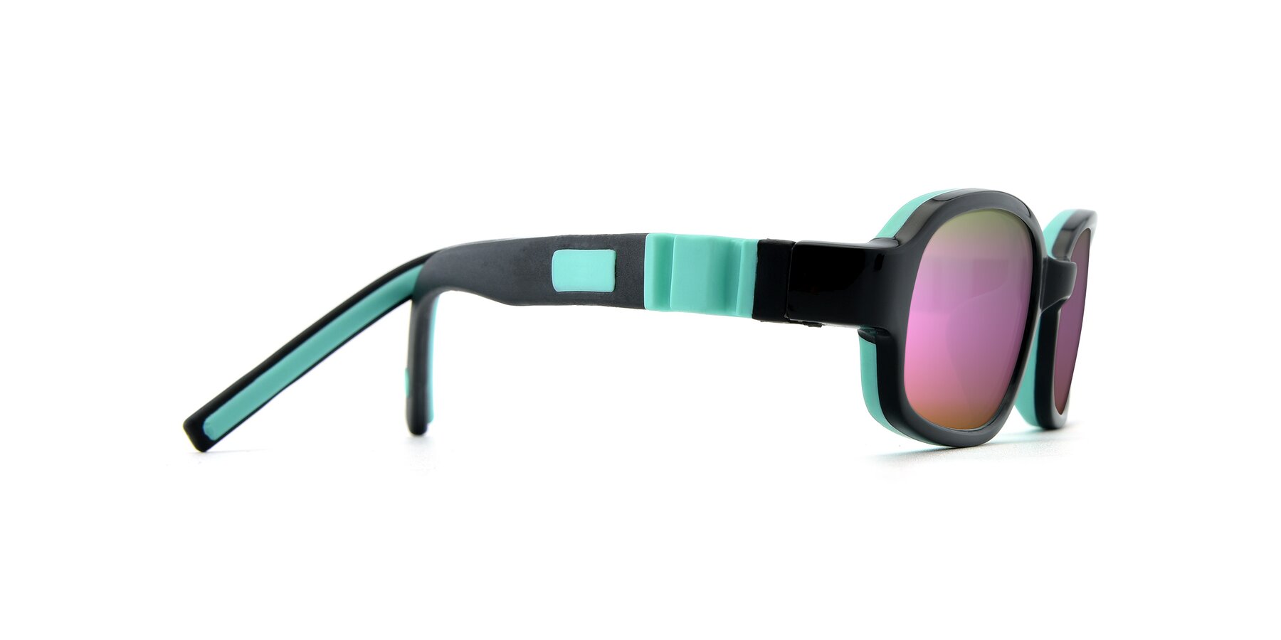 Side of 515 in Black-Green with Pink Mirrored Lenses