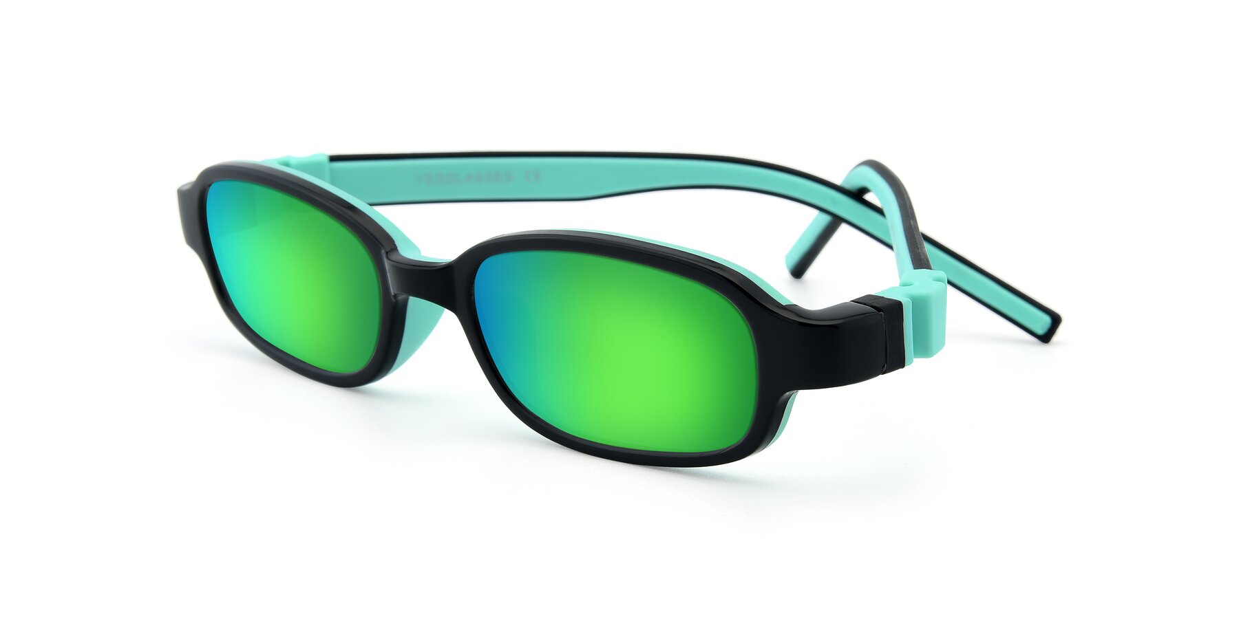 Angle of 515 in Black-Green with Green Mirrored Lenses