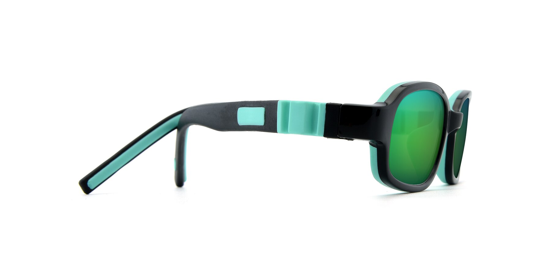 Side of 515 in Black-Green with Green Mirrored Lenses