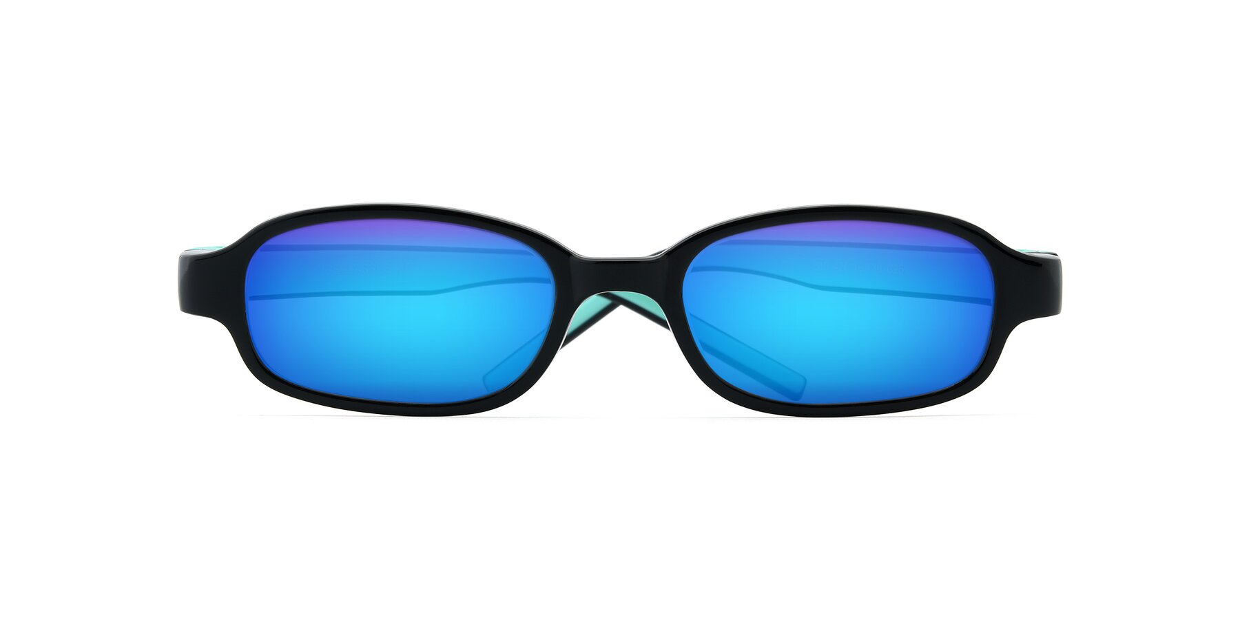 Folded Front of 515 in Black-Green with Blue Mirrored Lenses