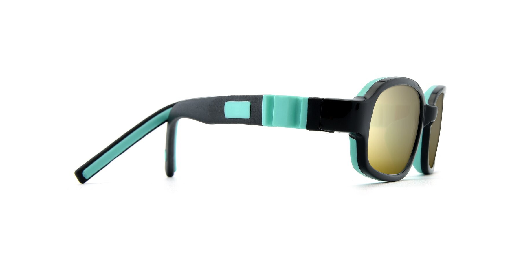 Side of 515 in Black-Green with Gold Mirrored Lenses
