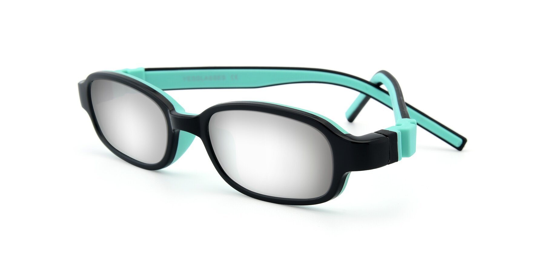 Angle of 515 in Black-Green with Silver Mirrored Lenses