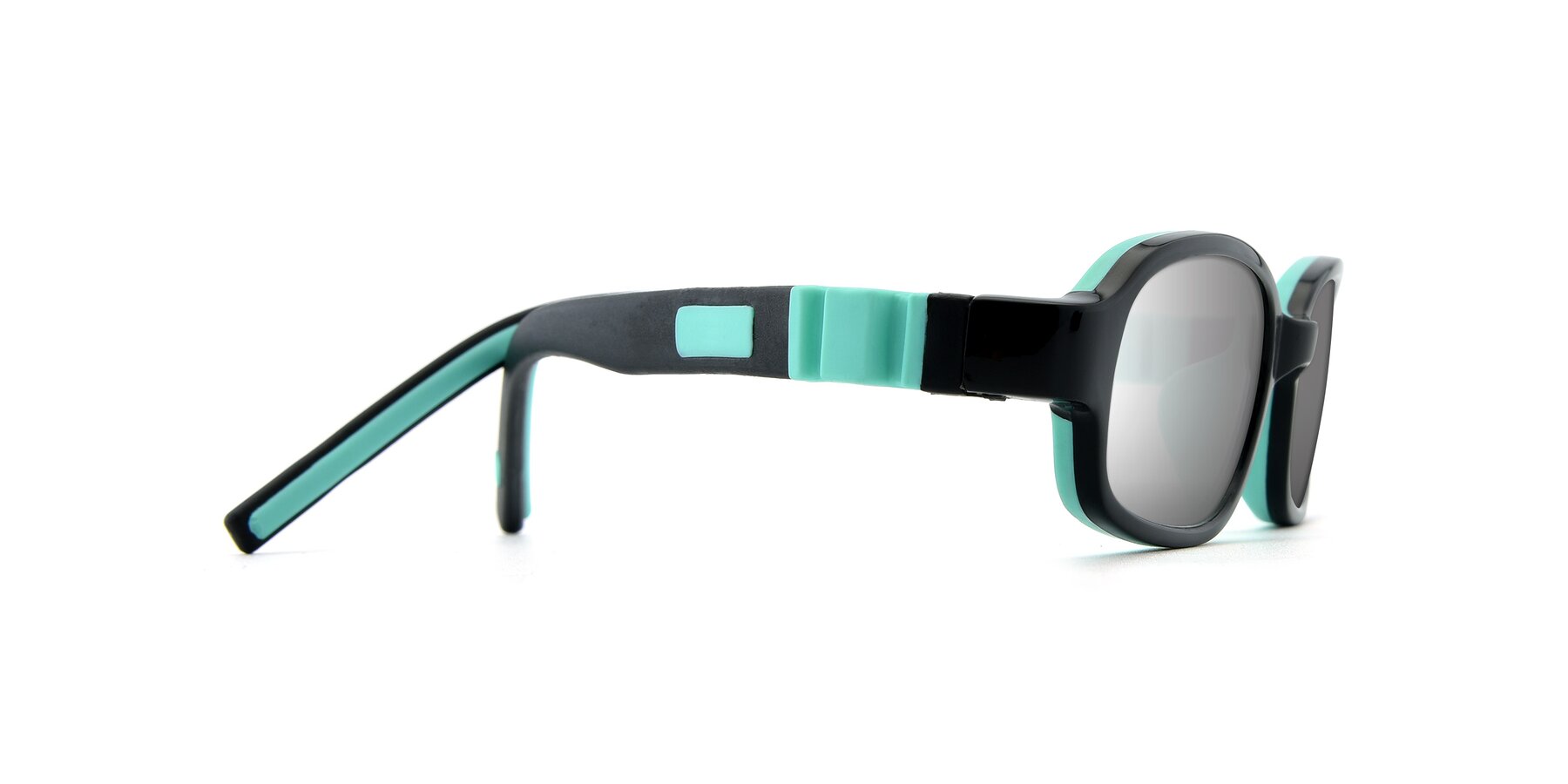 Side of 515 in Black-Green with Silver Mirrored Lenses