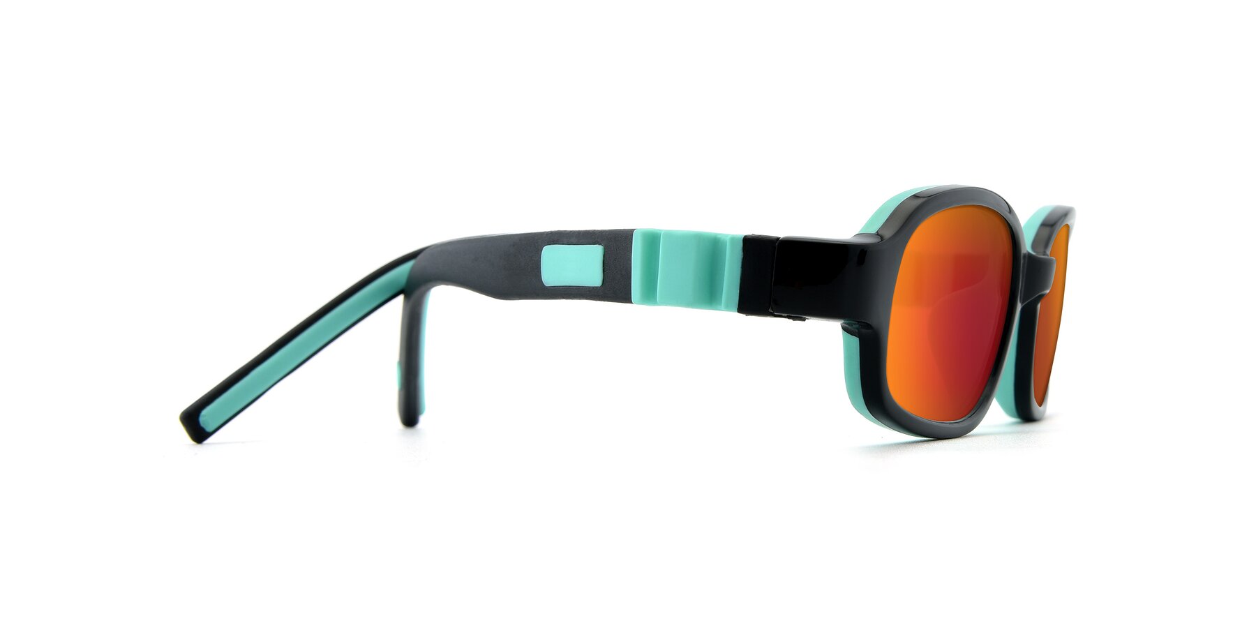 Side of 515 in Black-Green with Red Gold Mirrored Lenses