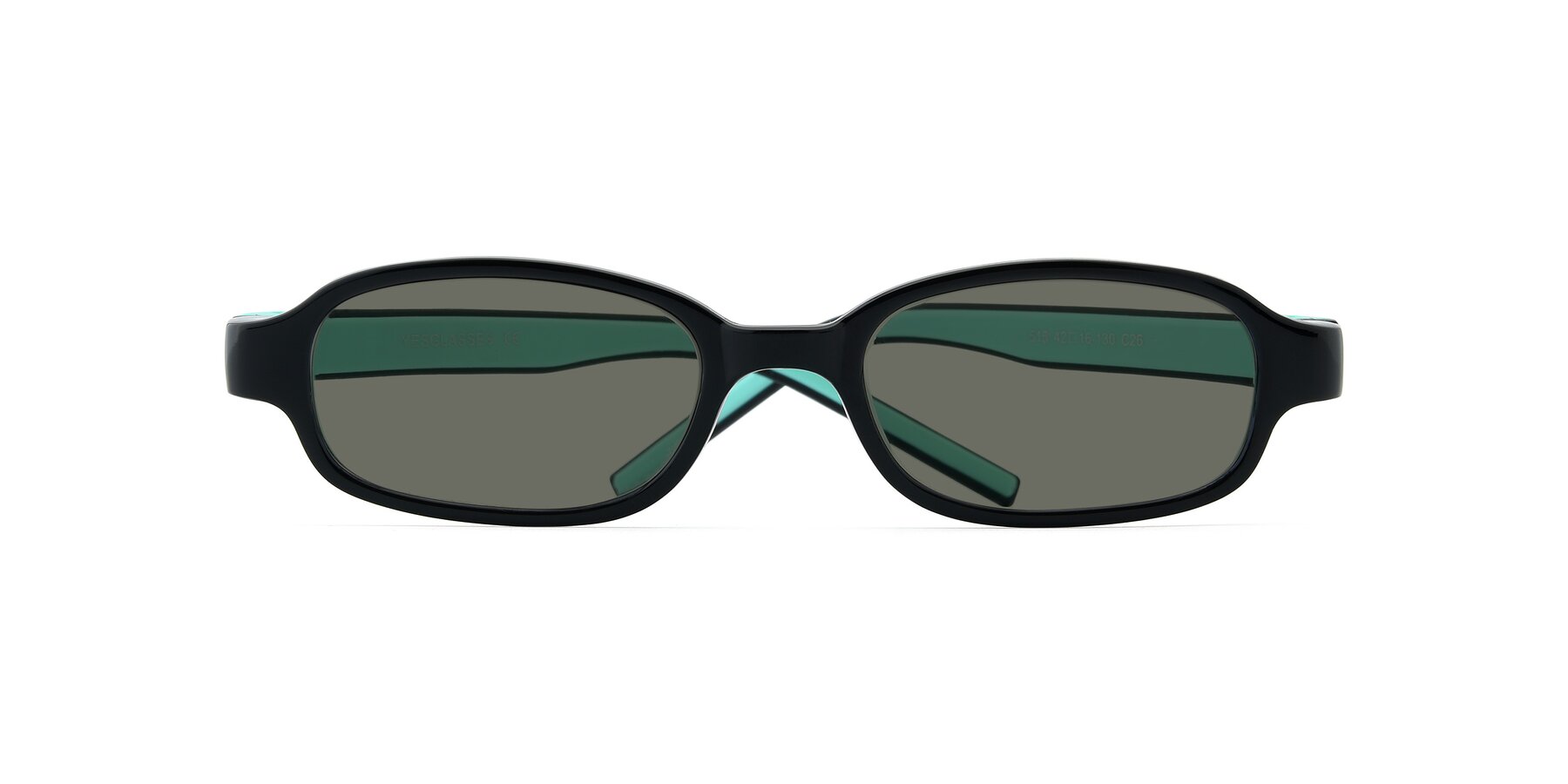 Folded Front of 515 in Black-Green with Gray Polarized Lenses