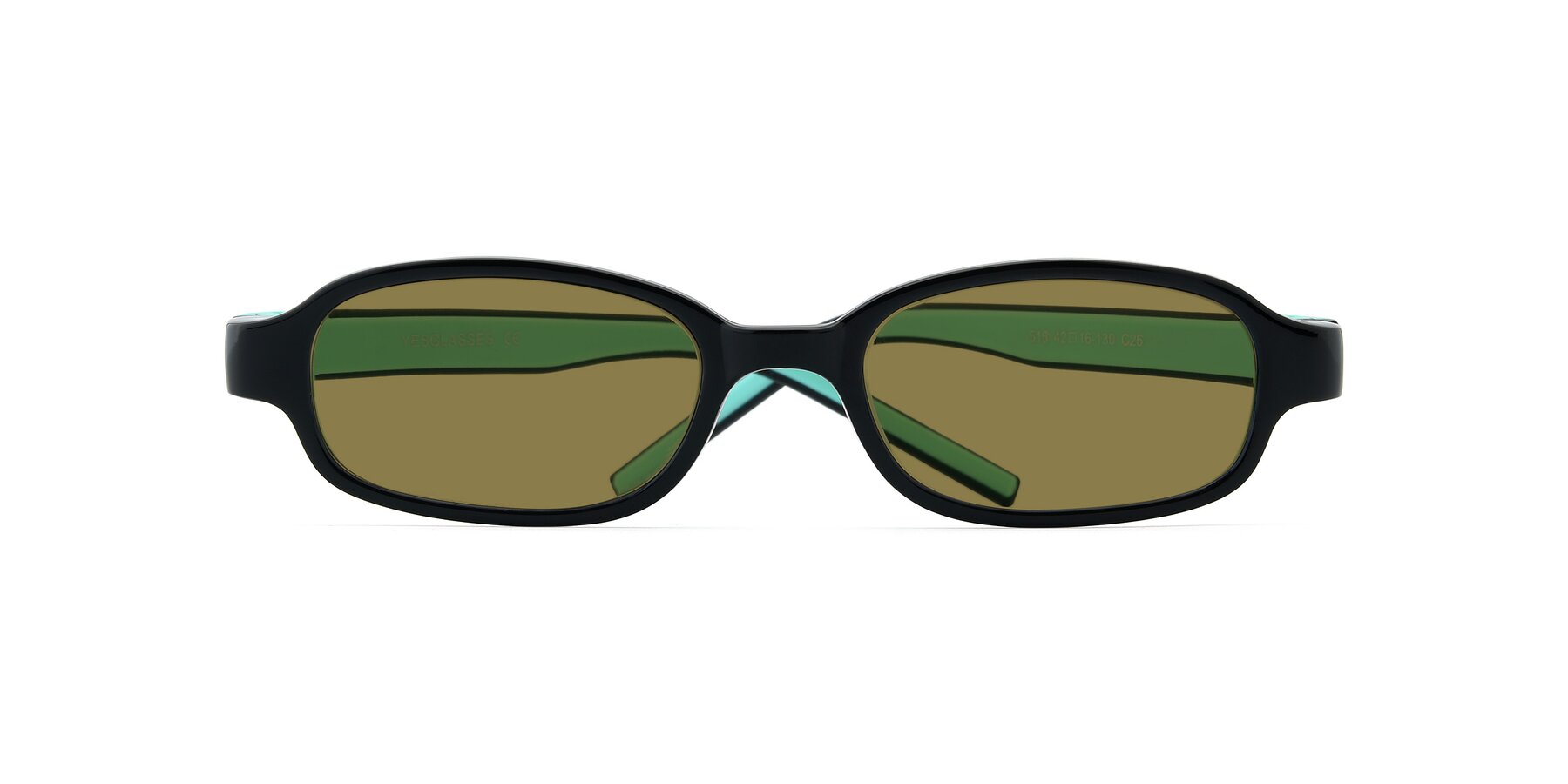 Folded Front of 515 in Black-Green with Brown Polarized Lenses