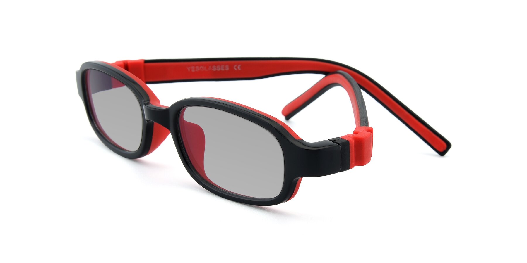 Angle of 515 in Black-Red with Light Gray Tinted Lenses