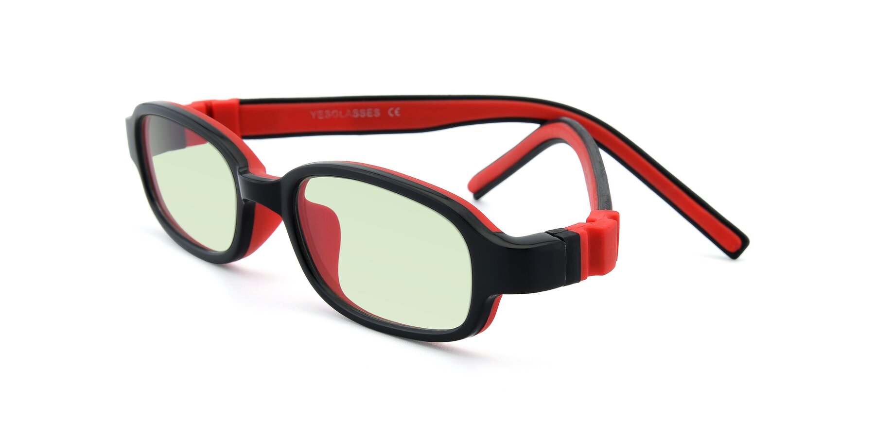 Angle of 515 in Black-Red with Light Green Tinted Lenses