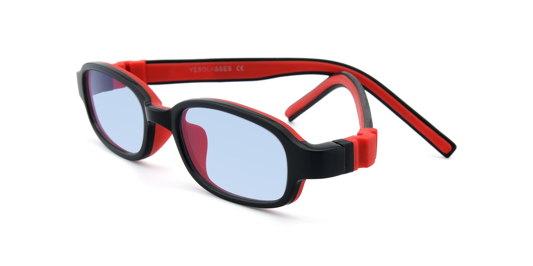 Angle of 515 in Black-Red with Light Blue Tinted Lenses