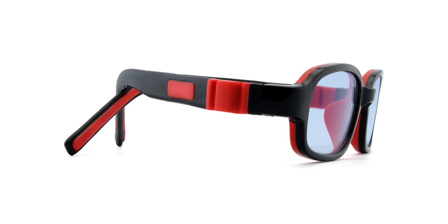 Side of 515 in Black-Red with Light Blue Tinted Lenses