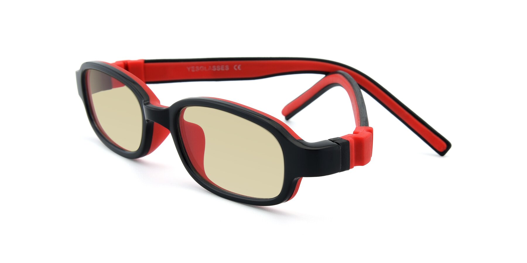 Angle of 515 in Black-Red with Light Champagne Tinted Lenses