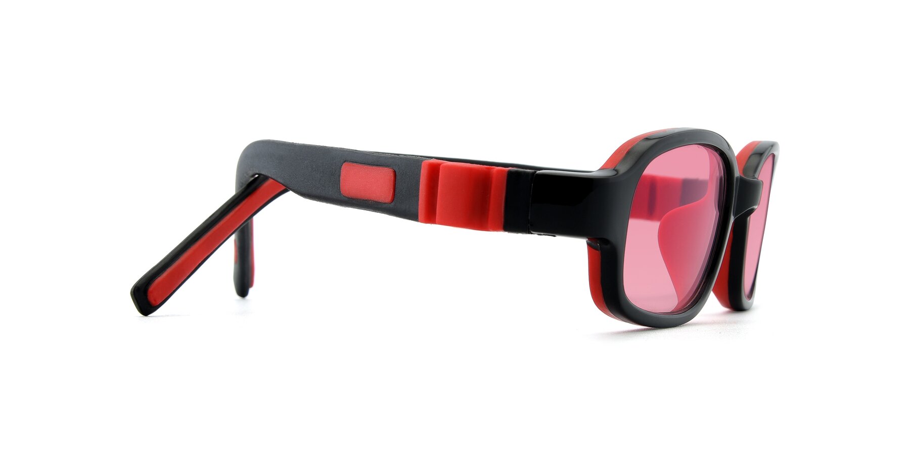 Side of 515 in Black-Red with Pink Tinted Lenses