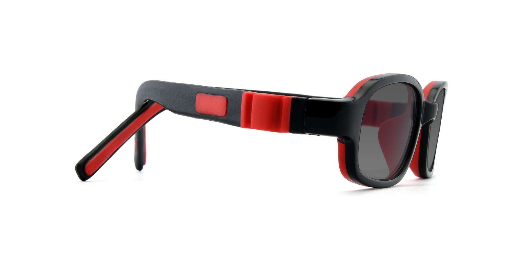 Side of 515 in Black-Red with Medium Gray Tinted Lenses