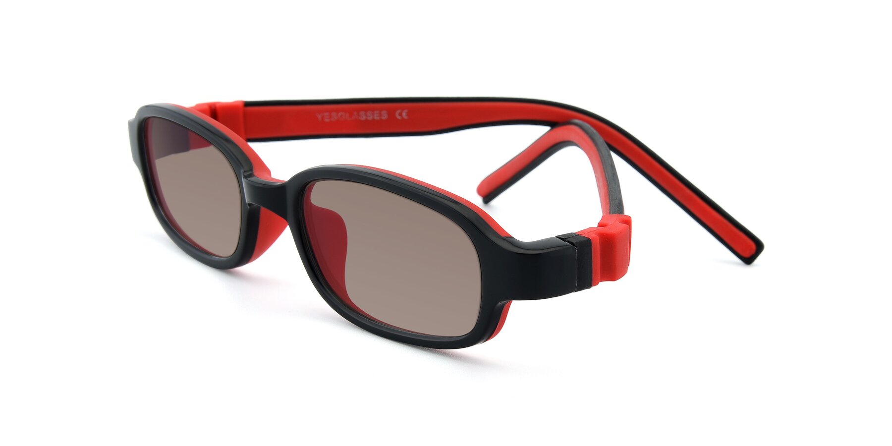 Angle of 515 in Black-Red with Medium Brown Tinted Lenses