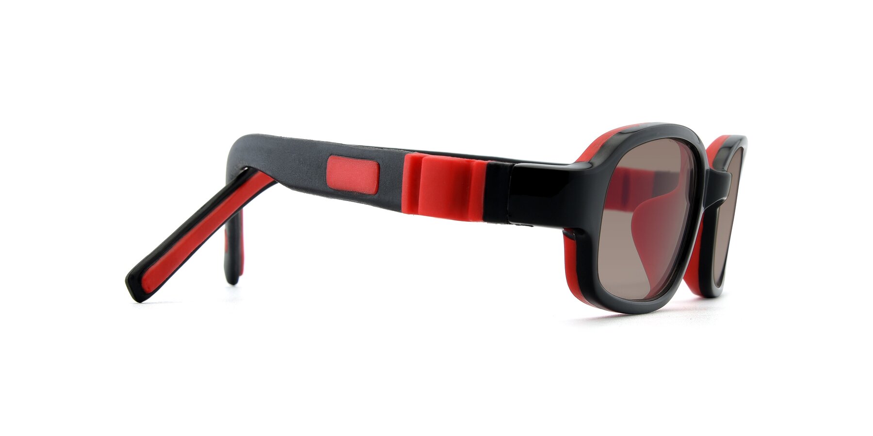 Side of 515 in Black-Red with Medium Brown Tinted Lenses