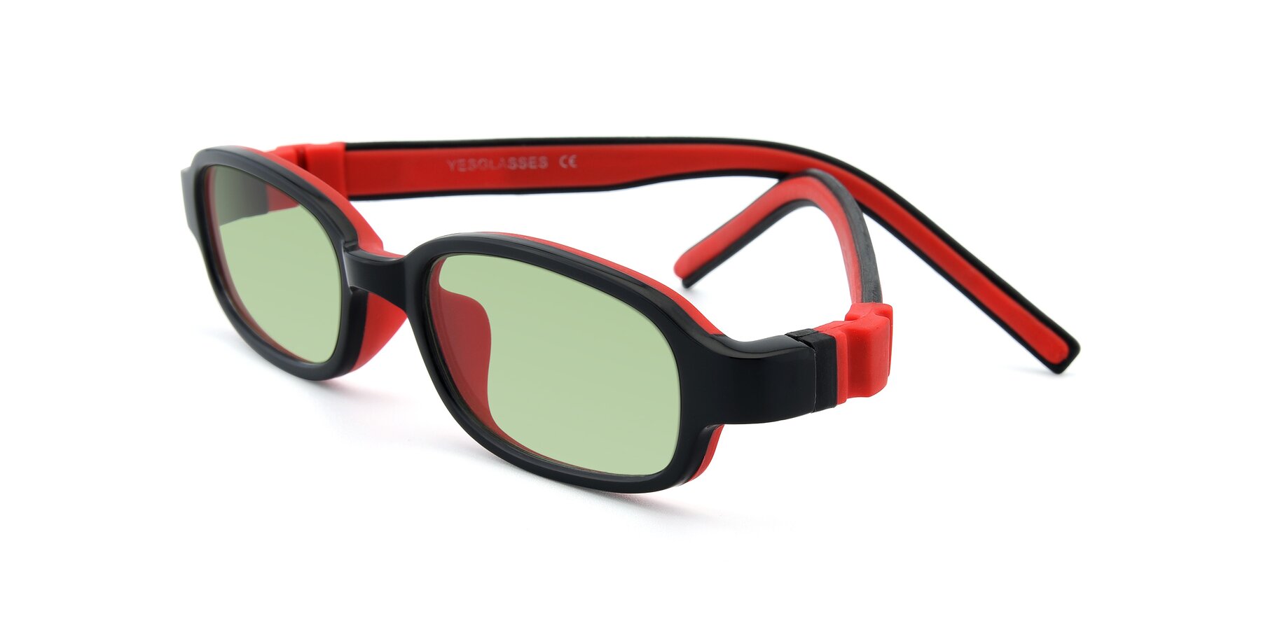 Angle of 515 in Black-Red with Medium Green Tinted Lenses