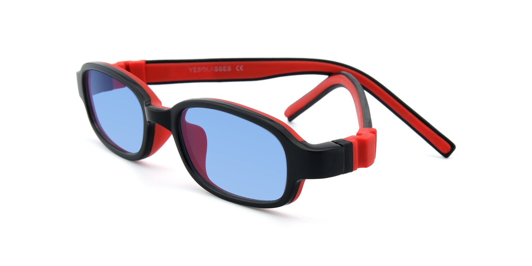 Angle of 515 in Black-Red with Medium Blue Tinted Lenses