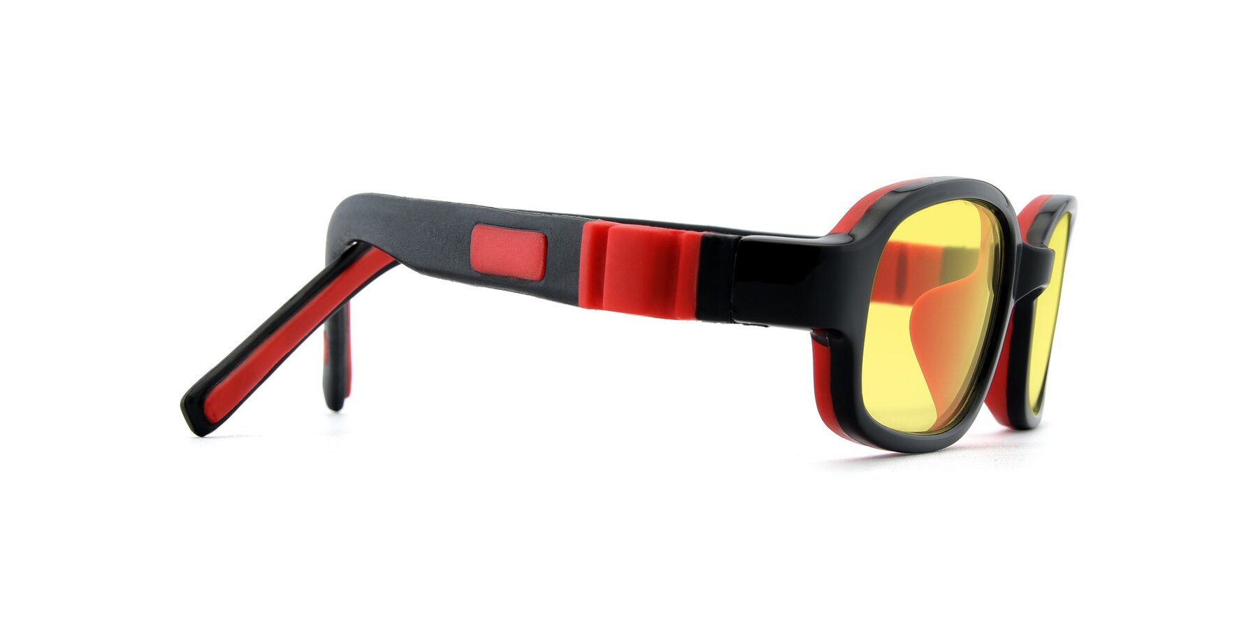 Side of 515 in Black-Red with Medium Yellow Tinted Lenses
