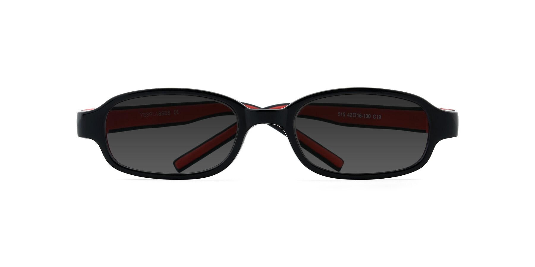 Folded Front of 515 in Black-Red with Gray Tinted Lenses