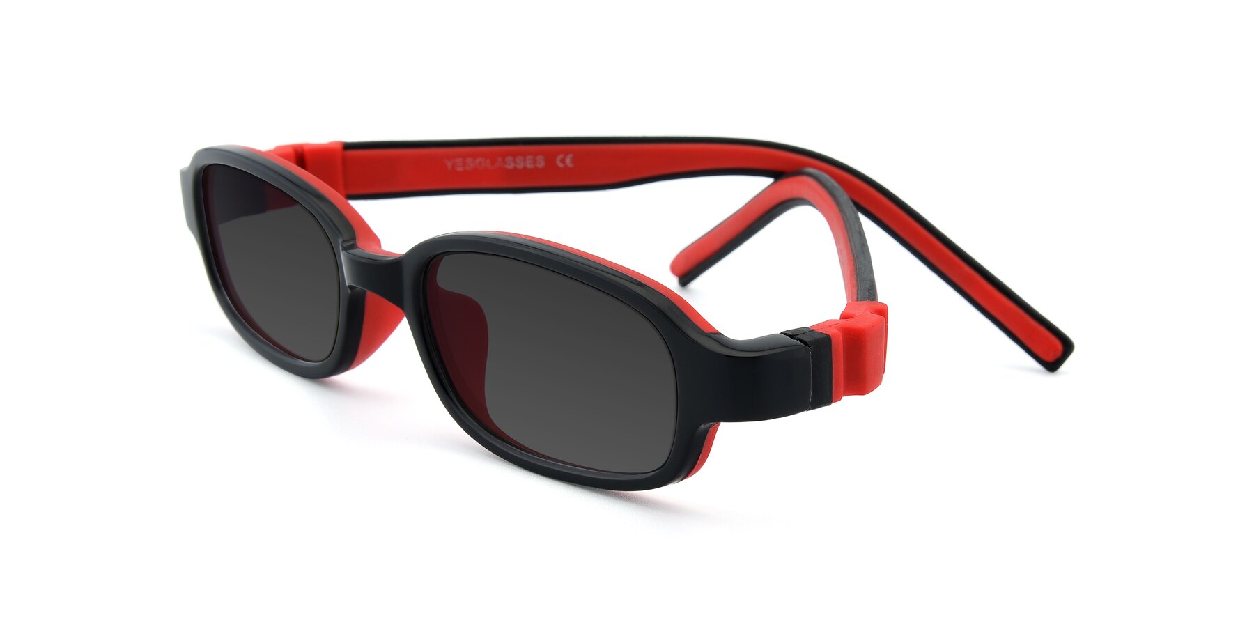 Angle of 515 in Black-Red with Gray Tinted Lenses