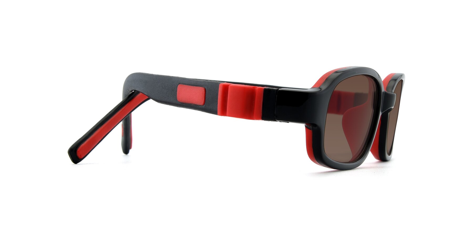 Side of 515 in Black-Red with Brown Tinted Lenses