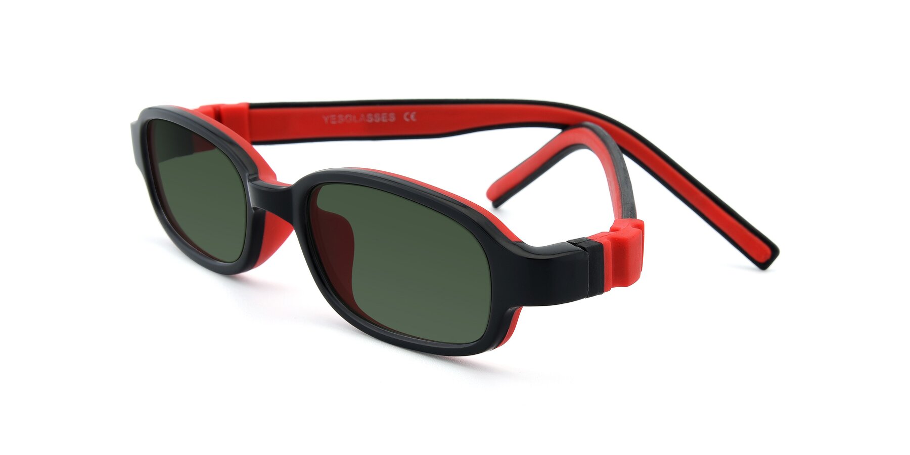 Angle of 515 in Black-Red with Green Tinted Lenses