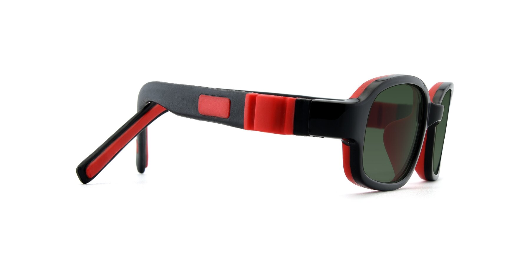 Side of 515 in Black-Red with Green Tinted Lenses