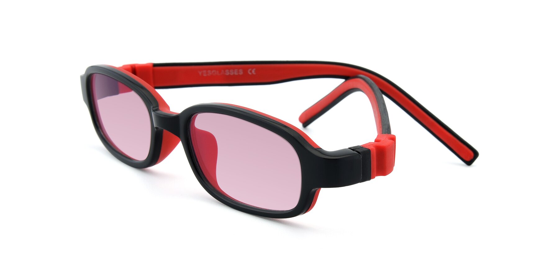 Angle of 515 in Black-Red with Light Wine Tinted Lenses