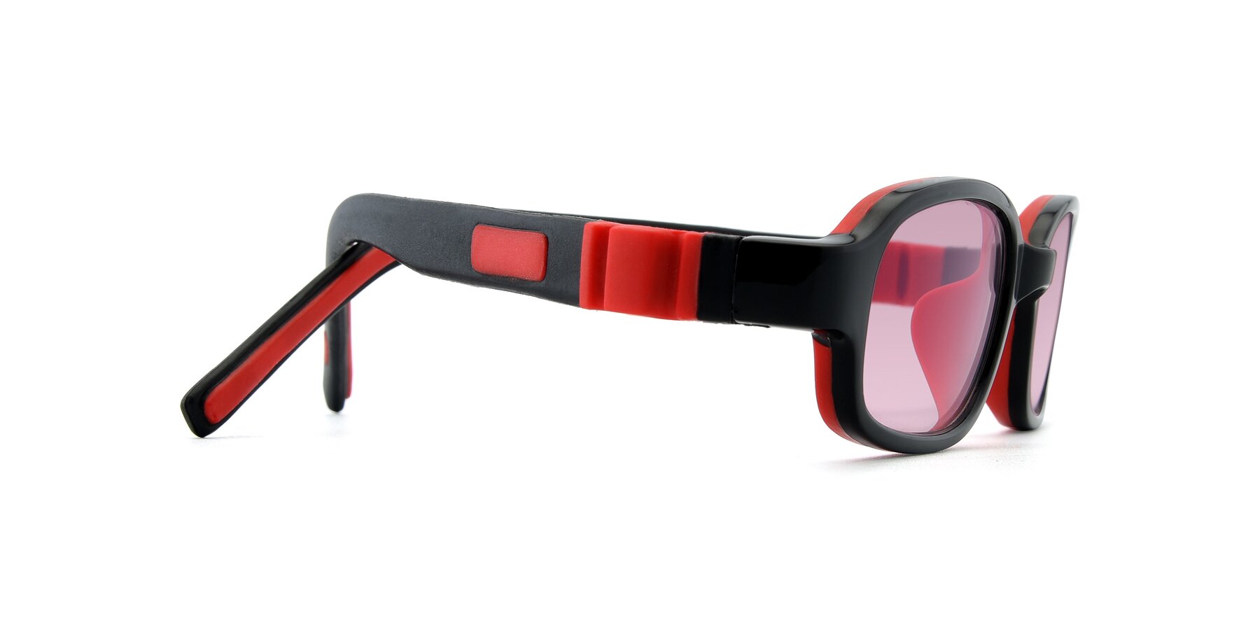 Side of 515 in Black-Red with Light Wine Tinted Lenses