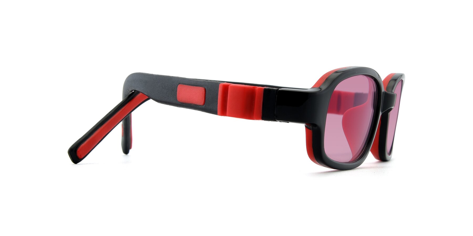 Side of 515 in Black-Red with Medium Wine Tinted Lenses