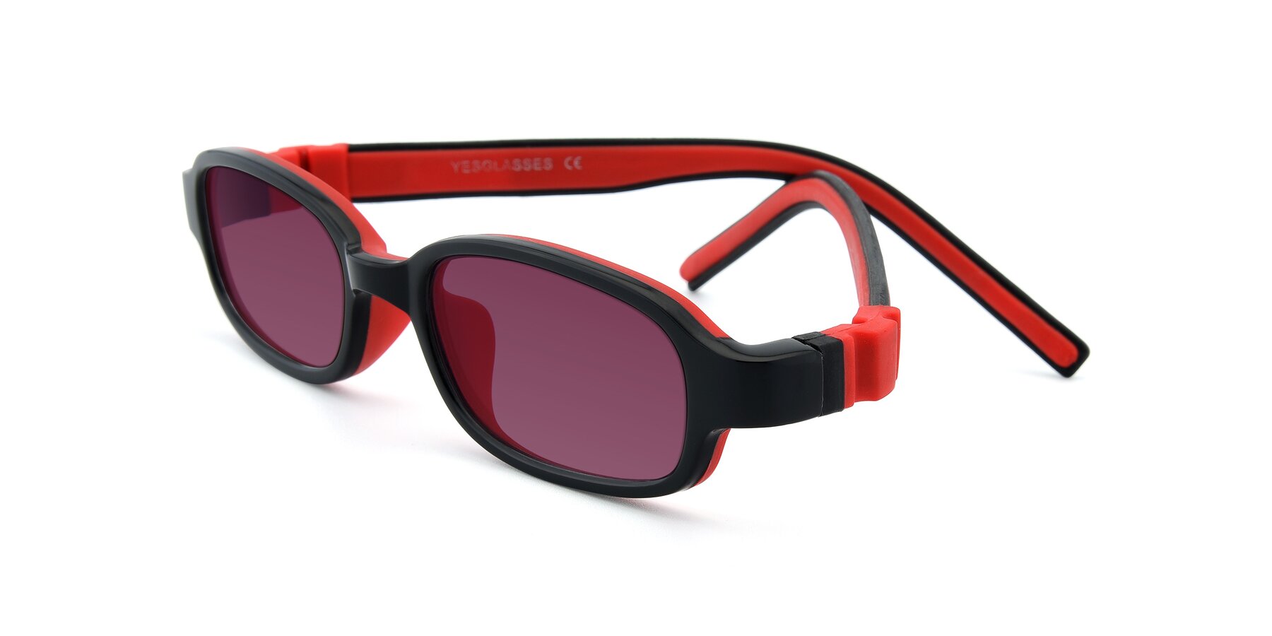 Angle of 515 in Black-Red with Wine Tinted Lenses