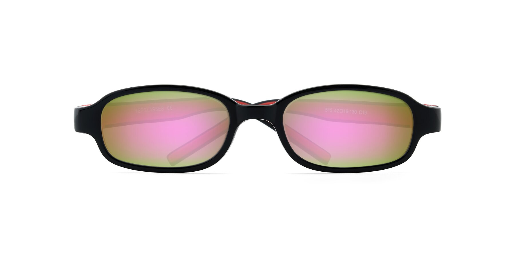 Folded Front of 515 in Black-Red with Pink Mirrored Lenses