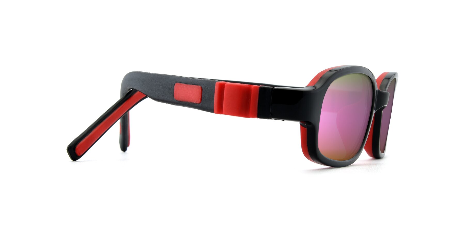 Side of 515 in Black-Red with Pink Mirrored Lenses