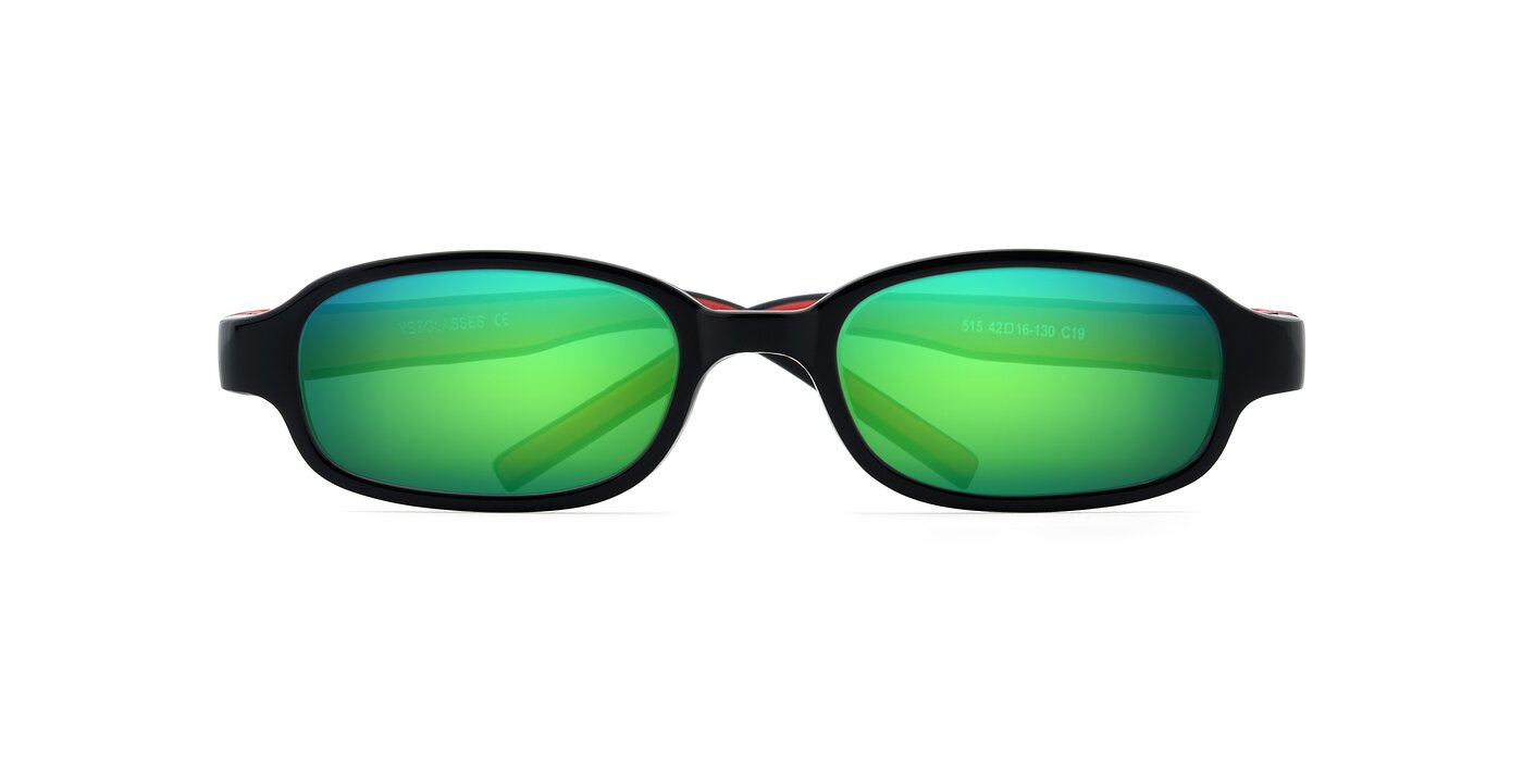 515 - Black / Red Flash Mirrored Sunglasses
